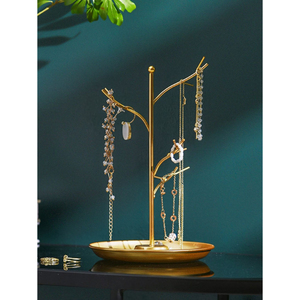 Expositor de Joyería de Metal Blanco con Base de Mármol y Gancho Ondulado para Collares y Pendientes, Soporte para Joyas en Oferta - Product Image 6