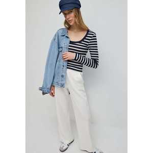 Chemise à manches longues à col en V rayée - Product Image 2