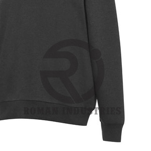 Nouveau sweat à manches longues col rond lavé à l'acide côtelé couleur unie vierge sweat goutte épaule gris foncé sweat éponge français - Product Image 6