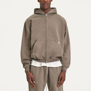 Sweats à capuche zippés de haute qualité pour hommes, en coton anti-boulochage, service OEM, approvisionnement en gros B2B - Product Image 4