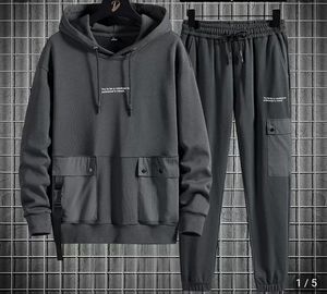 Manufacturer Custom Logo French Terry Mens Tracksuit Unisex Streetwear Heavyweight Cotton Joggers <b>Sweatpants</b> and Hoodie Set - Product Image 6
