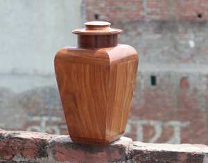 Unique Wooden Urn <b>for</b> <b>Ashes</b> Handmade <b>for</b> Human <b>Ashes</b> Personalized memorial urn with threaded lid - Product Image 5