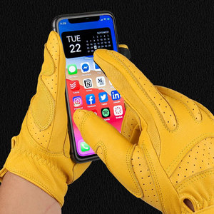 Gants de motocross en cuir respirant de haute qualité, unisexes, à doigts entiers, avec sangle de poignet réglable, antidérapants, vente en gros - Product Image 4