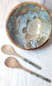 ชามไม้ธรรมชาติพิมพ์ลายเคลือบวัสดุเรซินสำหรับเสิร์ฟเสิร์ฟผลไม้ - Product Image 3