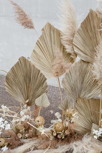 Boho พัดใบปาล์มแบบพกพาได้แบบชนบทของตกแต่งผนังที่เป็นมิตรต่อสิ่งแวดล้อมของตกแต่งกลางแจ้งในร่มบาหลี/ของขวัญแต่งงานสำหรับแขก - Product Image 3