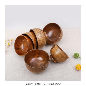 Bol en bois de hêtre, aspect classique, pour servir des salades, des fruits et des collations, utilisation en cuisine, en provenance du Vietnam - Product Image 3