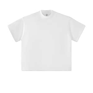 T-shirt 100% coton pour hommes surdimensionné col rond design solide t-shirt décontracté vente en gros - Product Image 5