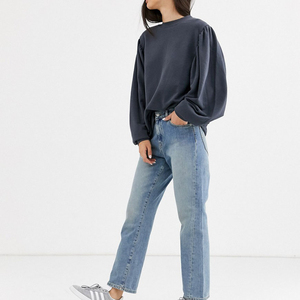 Hombros caídos para mujer, ropa de calle elegante, Sudaderas con cuello redondo, diseño personalizado, sudaderas informales de lujo en blanco para mujer - Product Image 4
