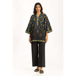 Ensemble Coordonné Bohème Chic en Coton Viscose IPST-55012 – Hauts Imprimés en Mousseline à Manches Trois-Quarts pour Printemps/Été - Product Image 2