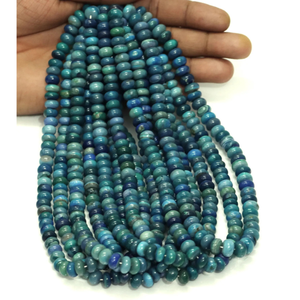 Cuentas Redondas de Ópalo Azul Prusia: Piedras Preciosas Lisas AAA para Artesanía (7-11 mm) - Product Image 1