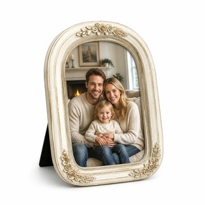 Marco de Fotos Ovalado de Resina Estilo Provincial Francés Vintage, con Bisagras, Ecológico, Resistente a los Rayos UV, Decoración Familiar <span class=keywords><strong>para</strong></span> Sala de Estar - Product Image 1