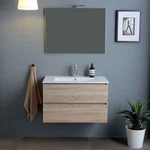 Mueble de Baño de Madera de Roble de 80 cm para Montar en la Pared, con Cajones, para Baños, Marca Belize - Product Image 2