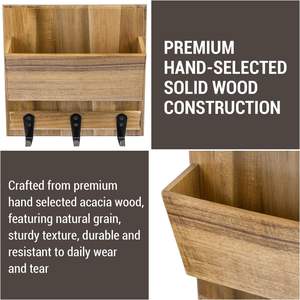 Estante de Pared de Dos Niveles para Almacenamiento de Joyas, Estilo Clásico, Ecológico, de Madera, para Cocina, 57x47x37cm - Product Image 3