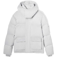 Veste matelassée longue pour homme, blanche, à capuche, en coton, décontractée, épaisse, pour l'hiver, avec poches, fermeture éclair, coupe classique