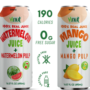 Refresco de bebida al por mayor-490ml zumo de fruta de sandía con pulpa 100% vitamina Natural-Muestra gratis-etiqueta privada OEM - Product Image 2