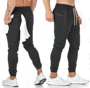 Vêtements de sport d'hiver ultra confortables personnalisés Pantalons de survêtement en toile pour hommes avec taille élastique pour la course d'entraînement en salle - Product Image 2