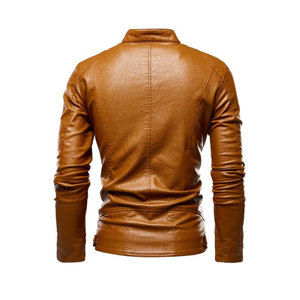 Veste en cuir de peau d'agneau de haute qualité directe d'usine grande taille avec la technique lavée par fermeture éclair pour l'hiver - Product Image 3