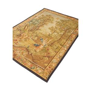 France (c.1920) Tapestry <b>Wall</b> <b>Decor</b> Sage Green/Natural Brown Mandala Fabric for Outdoor Christmas Style Decorative Use - Product Image 2