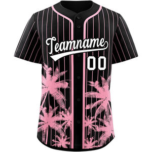 Jersey de béisbol Sublimación personalizada Botón completo Uniformes de softbol Equipo Tackle Sarga Nombre Número Letras bordadas Transpirable - Product Image 6