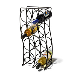 Étagère à vin en aluminium, support à bouteilles de vin noir et or de luxe, porte-bouteilles à vin pour bar ou restaurant, étagère en métal - Product Image 6