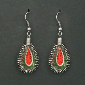 Tip Top Fashions 1316101G Pendientes colgantes multihilo chapados en rodio Diseño de gota de flor de cobre de moda para fiesta religiosa - Product Image 1