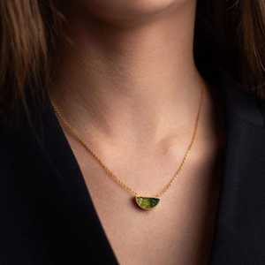 Auténtico colgante de moldavita hecho a mano Plata de Ley 925 joyería de piedras preciosas verdes hermoso regalo para mujeres - Product Image 6