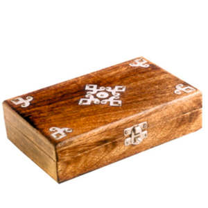 Boîte à bijoux rectangulaire en bois de Sesham brun poli, pour le stockage - Product Image 1