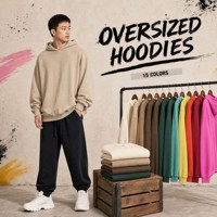 Sweatshirt Hoodie Unisex Warna Solid Berkualitas Tinggi 350gsm, Tracksuit Streetwear Tebal Ramah Lingkungan