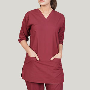 Uniformes Médicos Personalizados con Múltiples Bolsillos para Enfermeras y Salones de Belleza, Conjuntos de Uniformes Médicos para Mujer, Pantalones Rectos Elásticos, Traje Médico para Mujer - Product Image 1