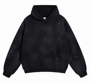 <b>Pink</b> Acid Wash Unisex Oversized Hoodie Long Sleeve Baggy Fit Adjustable Pockets Winter Wear Sun Faded Distress Painted <b>Hoodies</b> - Product Image 6