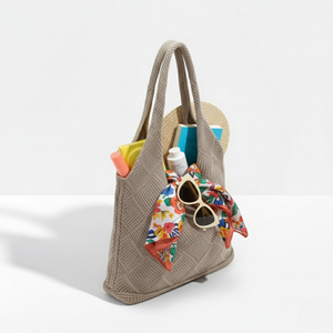 Sac fourre-tout en tricot respirant Lila, résistant à l'eau, en PVC, broderie de fleurs et lettres de couleur unie, idéal pour l'été, l'automne et l'hiver - Product Image 4