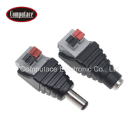 Connecteur de bloc de bornes à 2 broches à branchement rapide, prise d'alimentation femelle DC 2,5 mm, sans soudure, pour projet de câblage d'alimentation CCTV