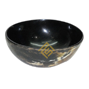 Bol à soupe en bois fait à la main Finition moderne unique Décor de matériaux naturels de haute qualité Bols de service en métal Résine d'os de corne époxy - Product Image 2