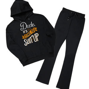 Conjunto Deportivo de Algodón Grueso al por Mayor, Sudadera con Capucha Personalizada, Pantalones Deportivos, Conjunto de Dos Piezas, Sudadera con Capucha Gruesa para Hombre - Product Image 1