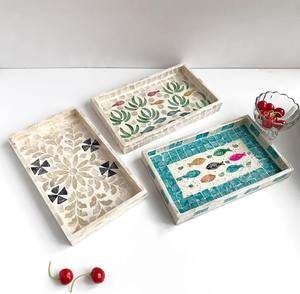 Precio directo de fábrica, bandeja para velas de nácar, conchas de Capiz, portavelas con incrustaciones, bandejas para fregonas - Product Image 3