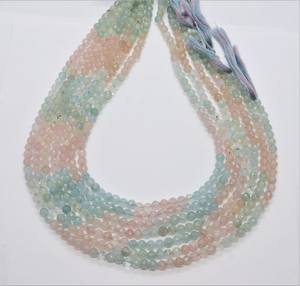Cuentas redondas facetadas de Aguamarina Natural de diseño de lujo con cuentas multicolores para fabricación de joyas, suministros para manualidades DIY - Product Image 1