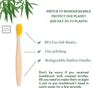 แปรงสีฟันไม้ไผ่สีสันสดใสสำหรับเด็กแปรงสีฟันไม้รีไซเคิลรีไซเคิลโลโก้เป็นมิตรต่อสิ่งแวดล้อมสำหรับเดินทาง - Product Image 4