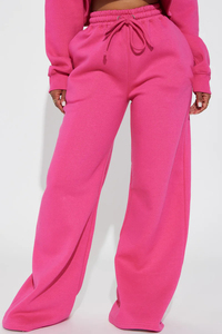 OEM <b>Womens</b> High Quality Custom Oversized Bright Pink <b>Lounge</b> Sweatpants Winter Thick Jogger Cozy Fleece <b>Pants</b> Made in Pakistan - Product Image 4