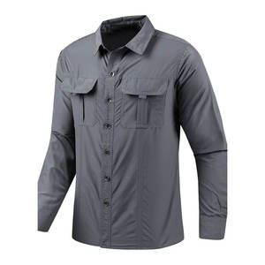 Camisa informal Cargo de algodón para exteriores para hombre de cuello alto al mejor precio, material transpirable, diseño personalizado, camisas Cargo de talla grande para hombre - Product Image 2