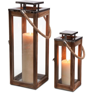 Wedding Decorative Metal & Wooden <b>Vintage</b> Tabletop <b>Lantern</b> Brown Finished Stylish Handmade Hanging Candle <b>Lanterns</b> - Product Image 1