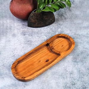 Plato para servir comida de madera hecho a mano al mejor precio de la India para restaurante, hotel, fiesta en casa, uso al por mayor - Product Image 4