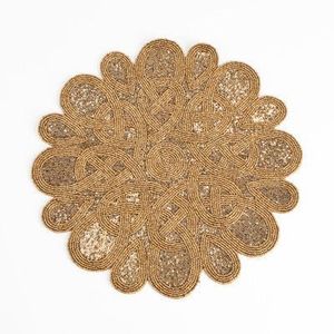 Napperons de broderie perlée de haute qualité avec des perles de rocaille pour la cuisine et la salle à manger Napperon de broderie perlée unique personnalisé - Product Image 2