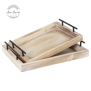 Bandeja Grande de Madera Hecha a Mano al por Mayor de Fábrica con Acabado Esmaltado Premium para Centro de Mesa - Product Image 5