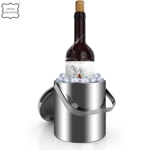 แบบพกพาขนาดเล็กฉนวนถังสแตนเลสห้องพักโรงแรมถังน้ําแข็งขวดเครื่องดื่มคูลเลอร์พร้อมฝาปิด Tong ของขวัญ - Product Image 2