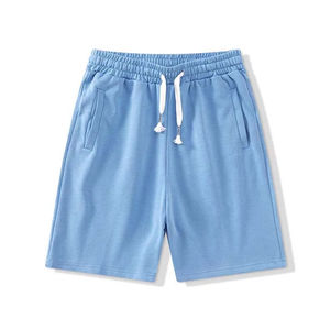 Short de jogging de couleur unie de style High Street pour hommes, avec logo personnalisé, tenue décontractée 100% coton pour l'été - Product Image 6