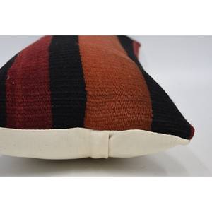 Almohada Kilim de lana a rayas sutiles marrones, 12x24 pulgadas, decorativa de lujo, Vintage, tejido esponjoso, antideslizante, respetuoso con el medio ambiente, extraíble - Product Image 5