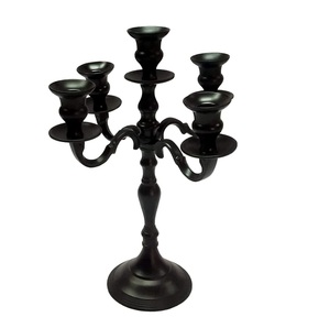 Candélabre élégant en métal à 5 bras pièce maîtresse pour les événements décorations de réception de cérémonie de fête candélabre en argent - Product Image 6