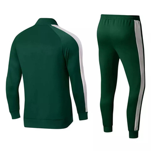Survêtement de sport vert à rayures latérales blanches pour hommes, vêtements d'entraînement, survêtement à col montant de haute qualité pour hommes, vente à chaud - Product Image 2