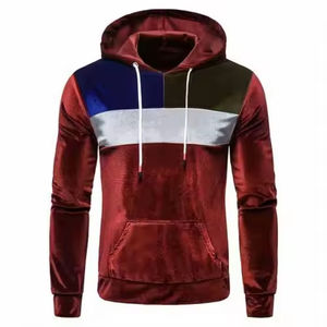 Sudadera con capucha de terciopelo personalizada de fábrica Sudaderas con capucha de terciopelo de peso pesado de alta calidad para hombres Sudaderas con capucha con logotipo bordado - Product Image 6