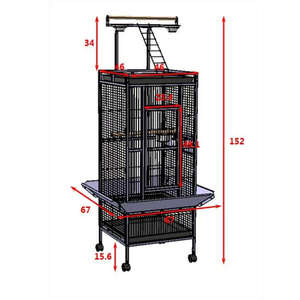 Gabbia per pappagalli pesanti in miniatura di lusso nuovo Design facile da montare Fantoche Dedo Papagaio gabbia per uccelli serrature in scatola - Product Image 5